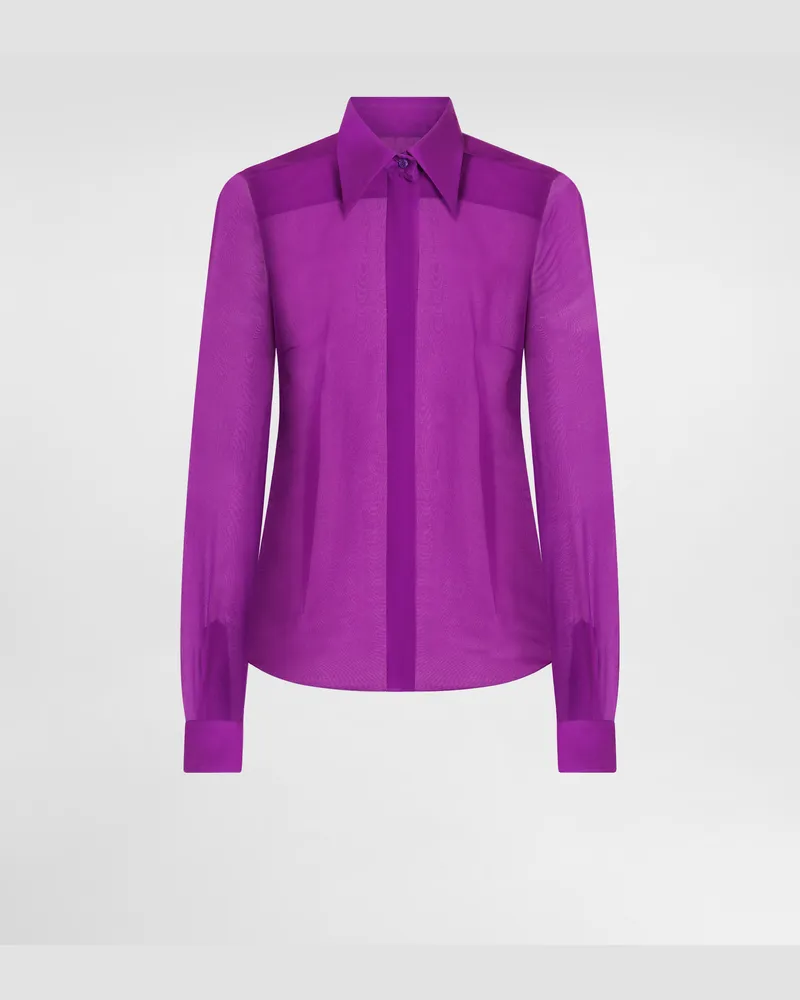 Dolce & Gabbana Chiffon Shirt - Frau Blusen Und Tops Purple Seide Purple