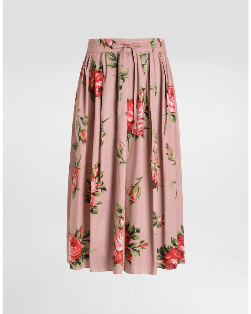 Dolce & Gabbana Rose Bouquet-print Midi Skirt - Frau Röcke Multicolor Multicolor