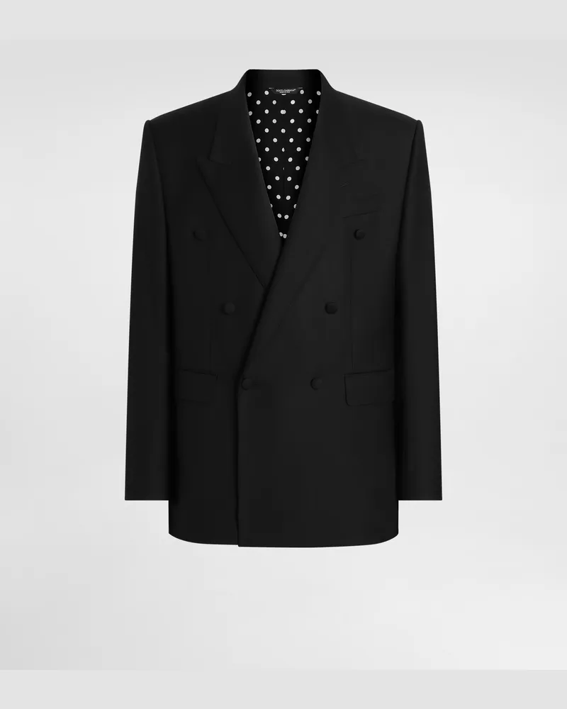 Dolce & Gabbana Double-breasted Sicilia Virgin Wool Jacket - Mann Anzüge Und Blazer Schwarz Black