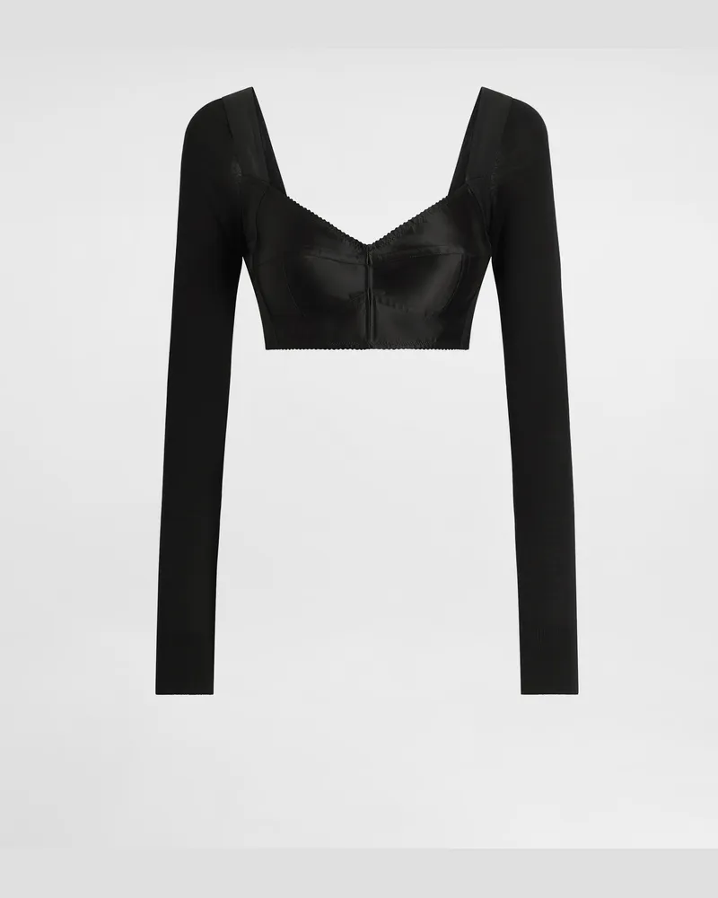 Dolce & Gabbana Bustier-top Aus Satin - Frau Collection Schwarz Schwarz