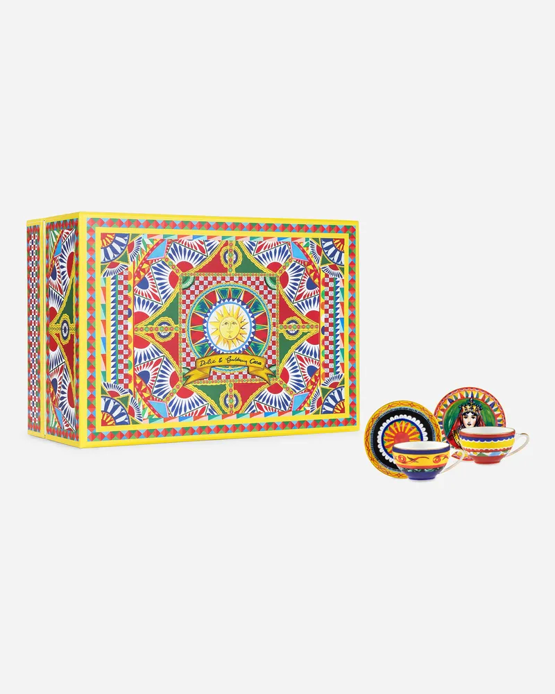 Dolce & Gabbana Gift Box With 2 Porcelain Espresso Cups With Saucers - Espressotassen Multicolor Multicolor
