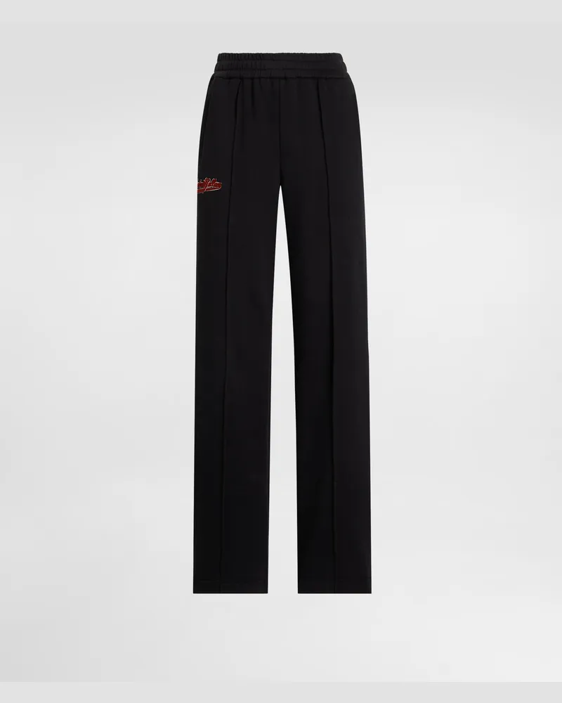 Dolce & Gabbana Sweat-jogginghose Mit Patch - Frau Hosen Und Shorts Schwarz Schwarz