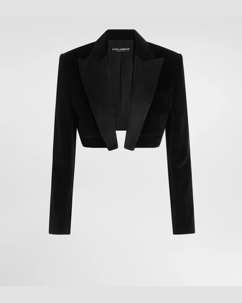 Dolce & Gabbana Spenzer Im Smokingstil Aus Samt - Frau Blazer Schwarz Schwarz