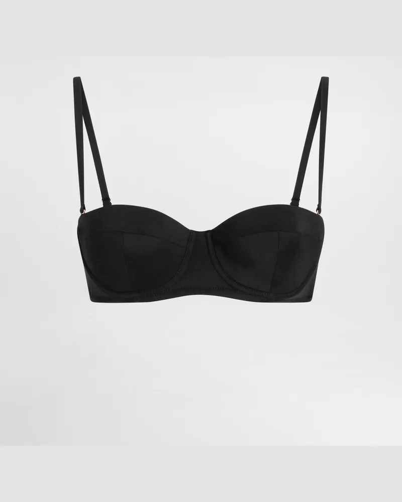 Dolce & Gabbana Balconette-bikinitop - Frau Bademode Schwarz Jersey Schwarz