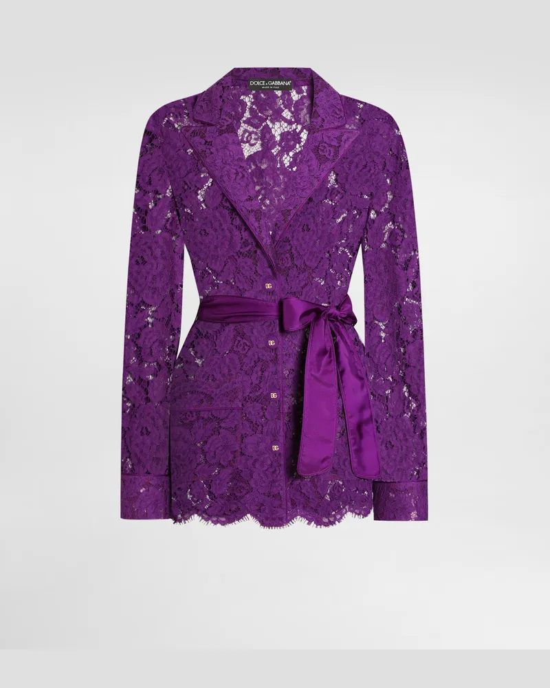 Dolce & Gabbana Bluse Vanity Aus Floraler Spitze - Frau Blusen Und Tops Violett Violett