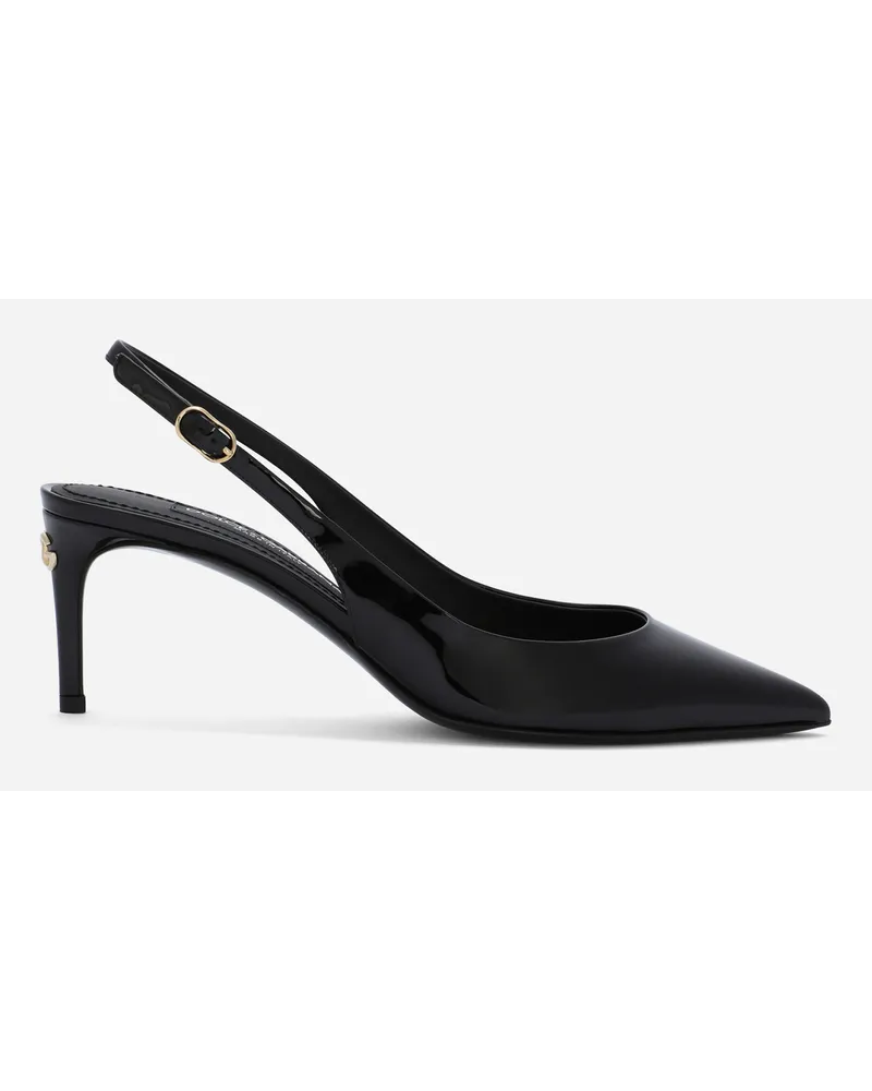 Dolce & Gabbana Slingback Cardinale aus Lackleder Schwarz