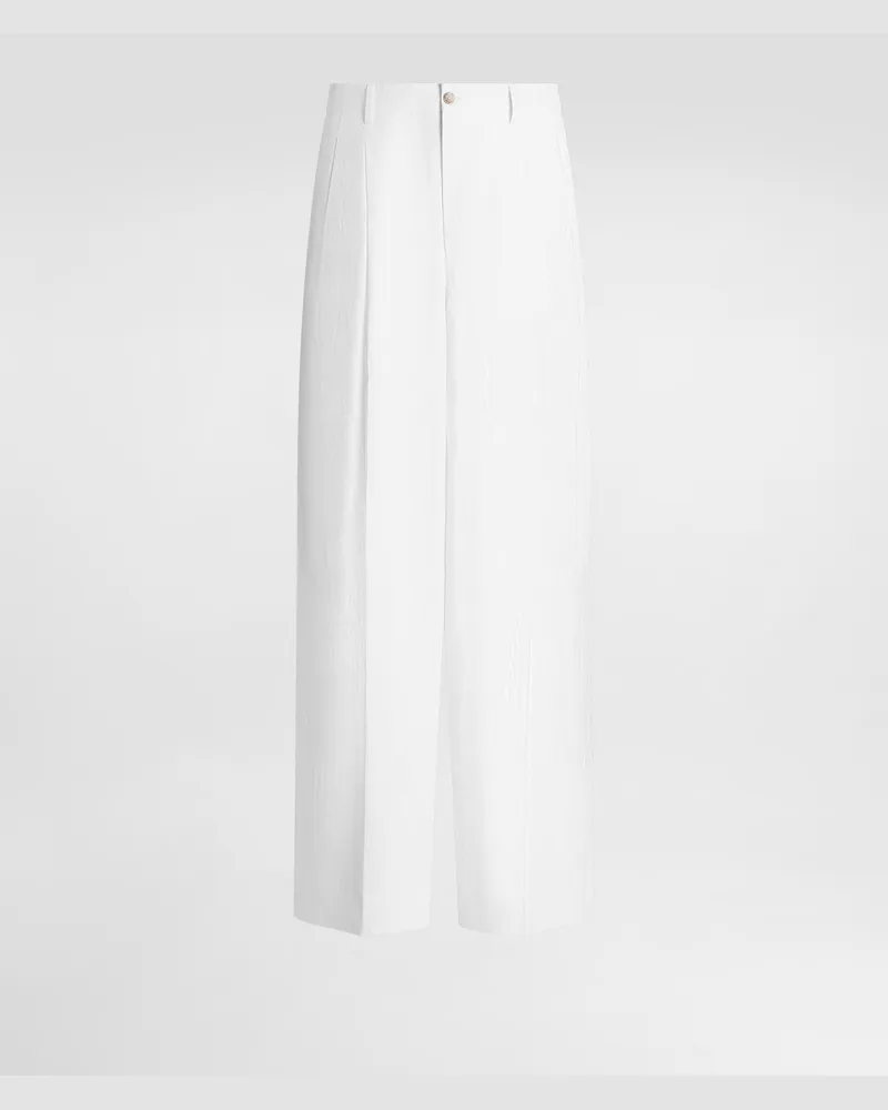 Dolce & Gabbana Linen Canvas Trousers - Mann Hosen Und Shorts Wei� Leinen Weiss