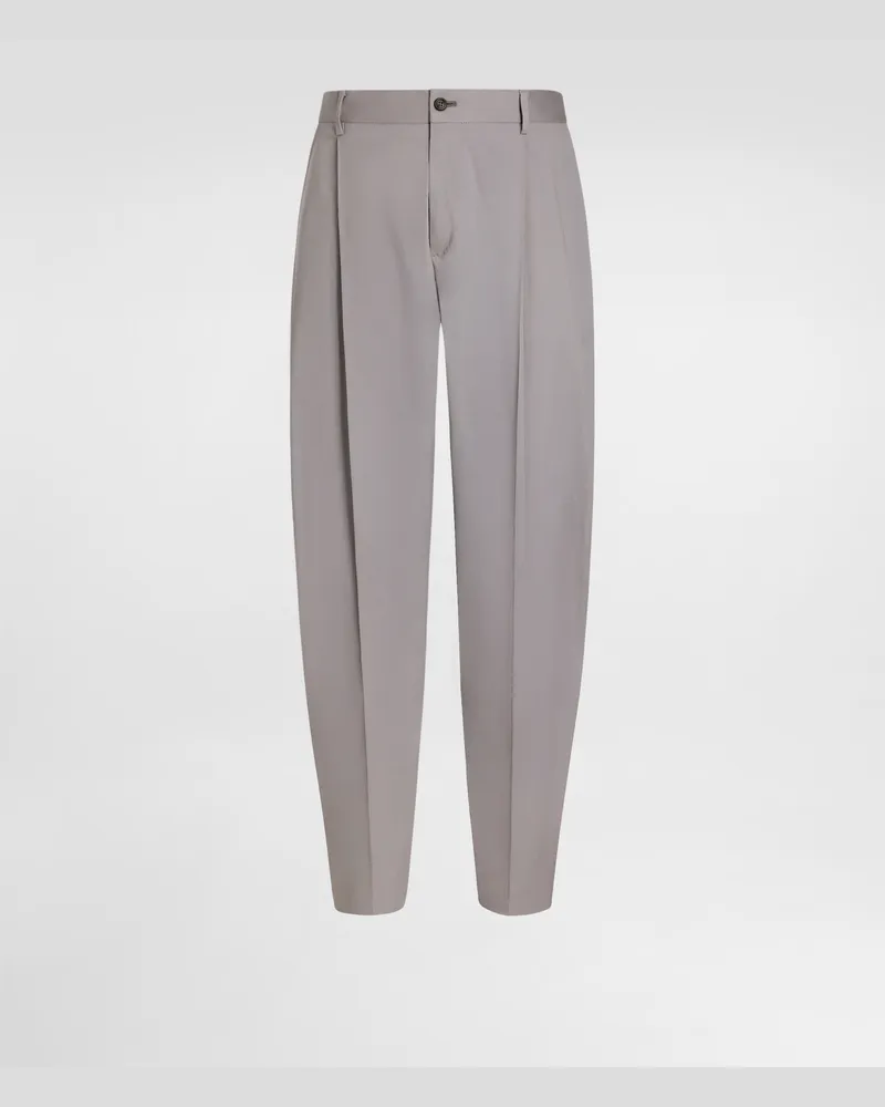 Dolce & Gabbana Hose Aus Baumwollgabardine - Mann Hosen Und Shorts Grau Grau