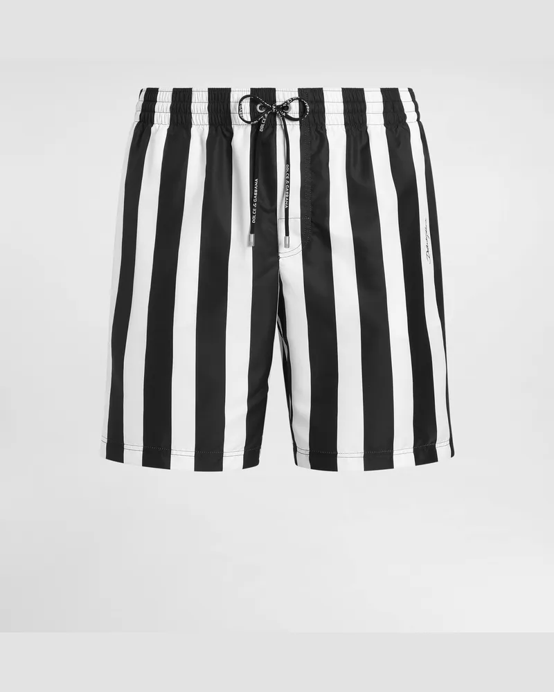 Dolce & Gabbana Mittellange Badeshorts Mit Streifenprint - Mann Beachwear Mehrfarbig Mehrfarbig