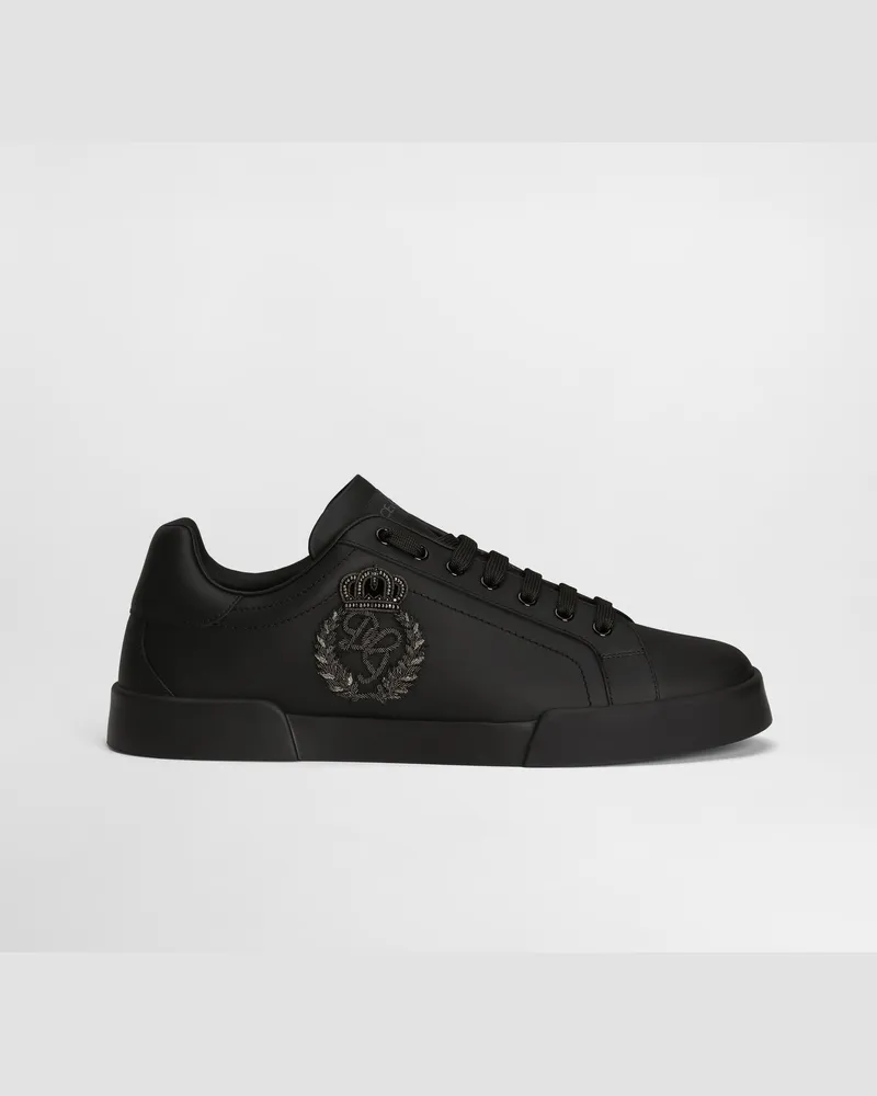 Dolce & Gabbana Portofino Light Strobel Calfskin Sneakers - Mann Sneakers Schwarz Black
