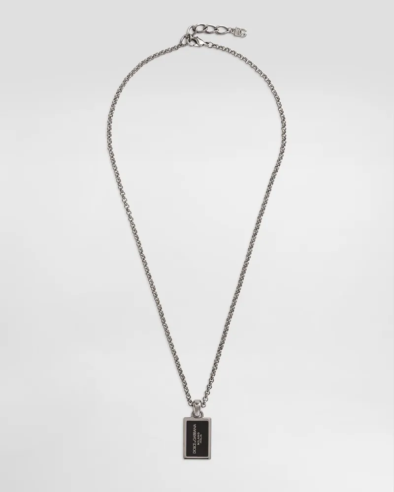 Dolce & Gabbana Halskette Aus Metall Mit Logo - Mann Bijoux Rot Metall Rot