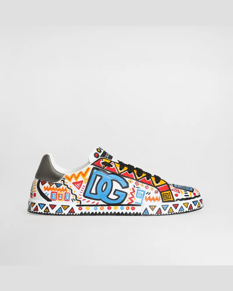 Dolce & Gabbana Sneaker Portofino Aus Kalbsleder - Mann Sneakers Mehrfarbig Mehrfarbig