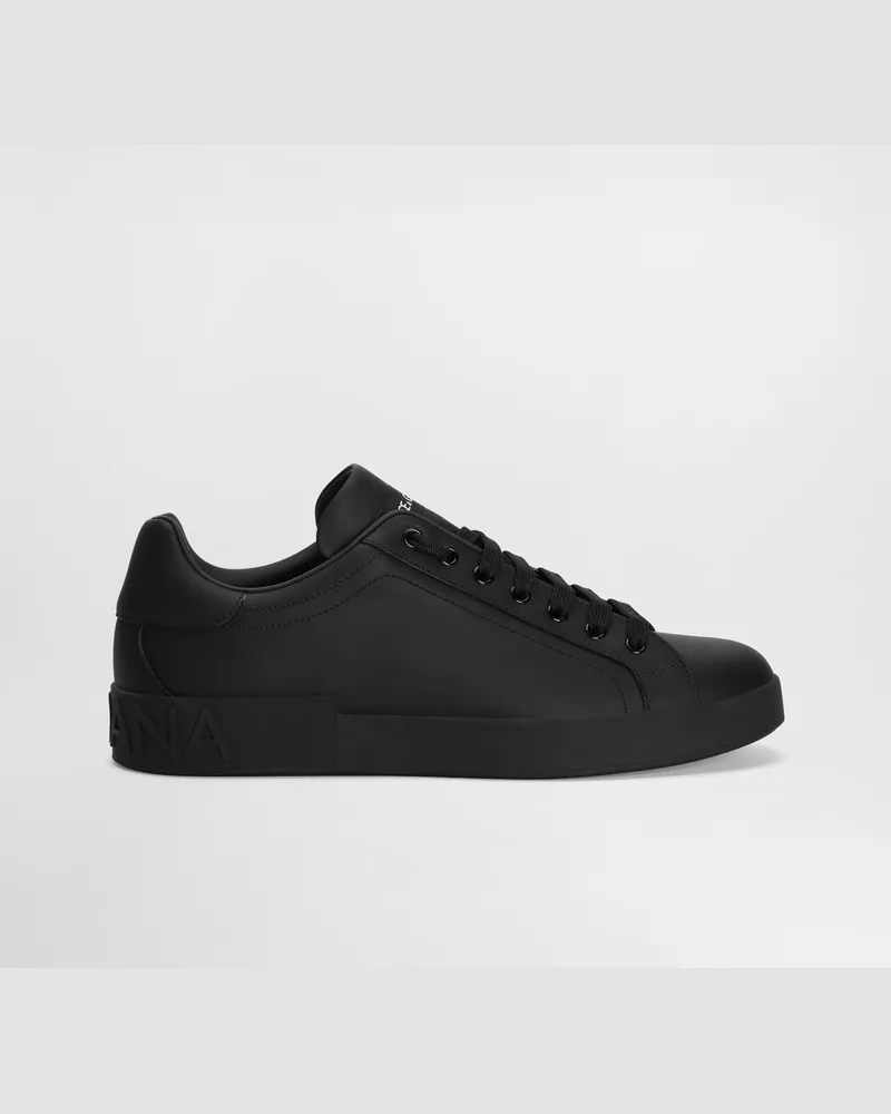 Dolce & Gabbana Sneaker Portofino Aus Kalbsleder - Mann Sneakers Schwarz Leder Schwarz