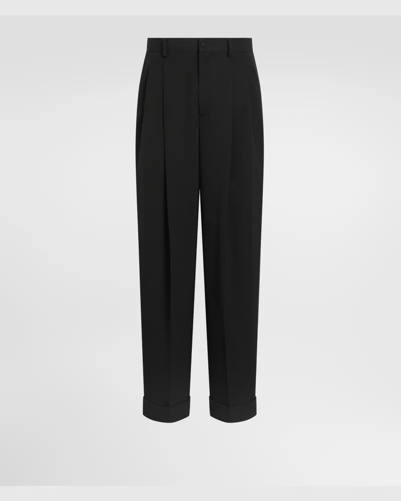 Dolce & Gabbana Hose Aus Wollgabardine - Mann Hosen Und Shorts Schwarz Wolle Schwarz