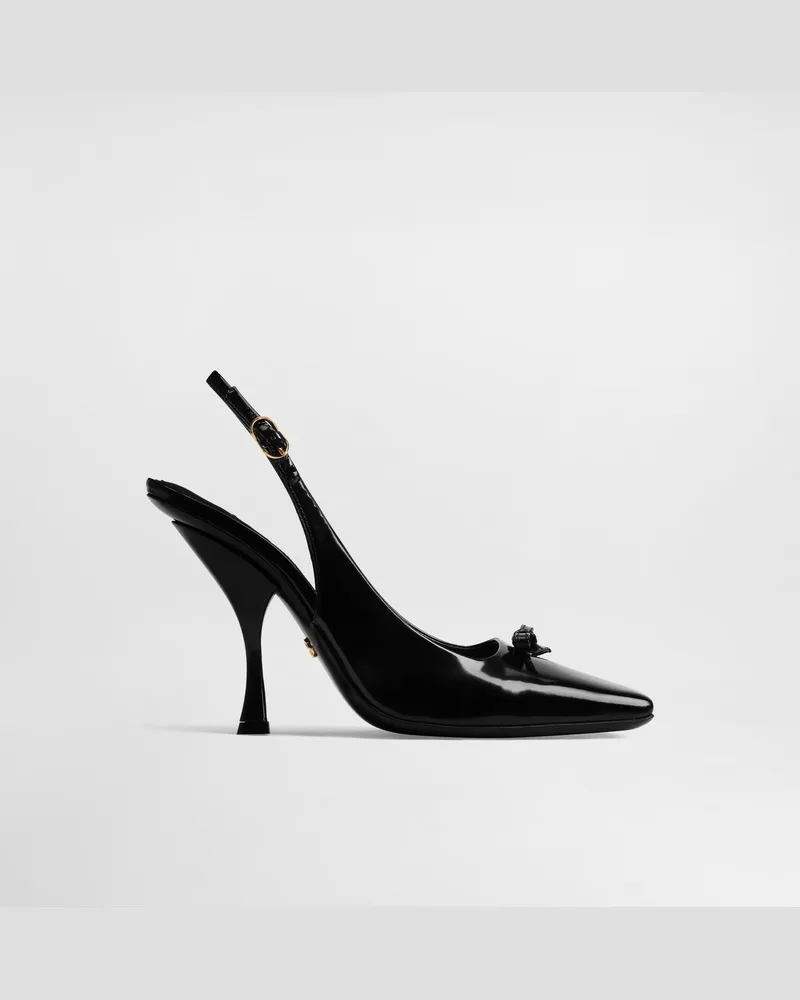 Dolce & Gabbana Slingback Aus Kalbsleder - Frau Collection Schwarz Leder Schwarz