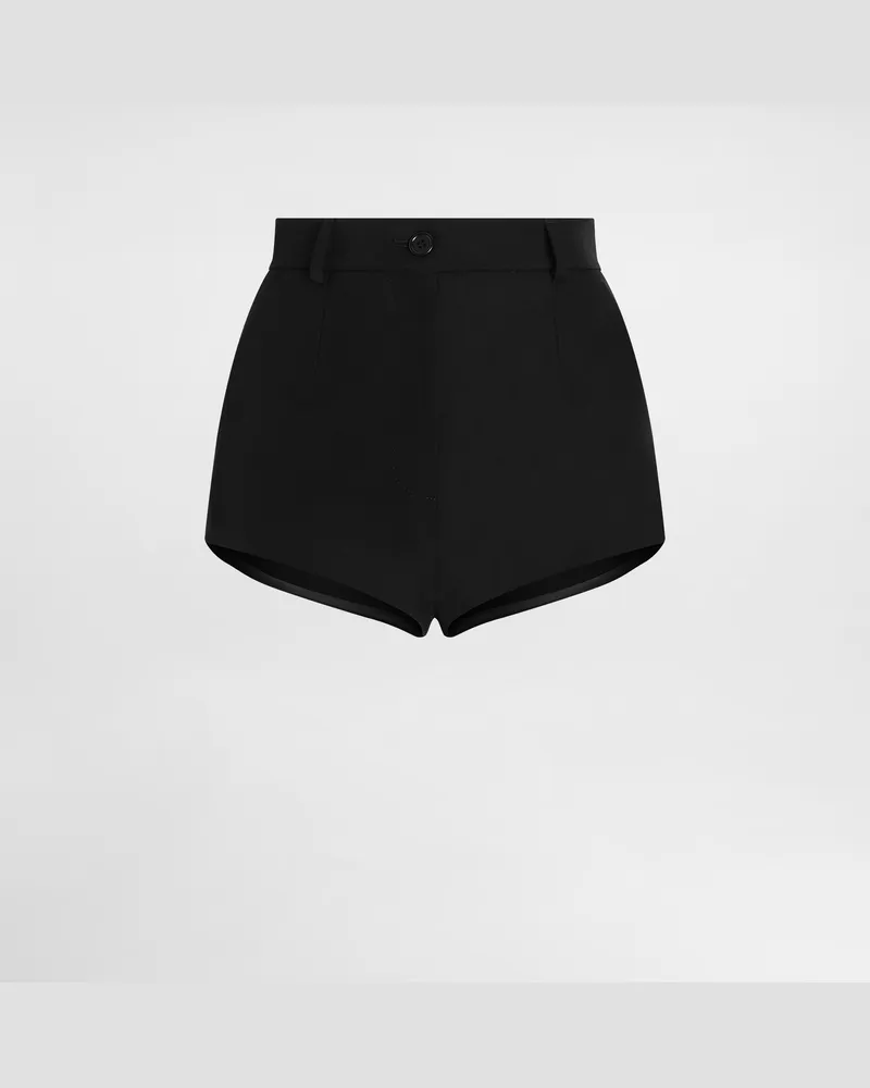 Dolce & Gabbana Shorts Aus Wollgabardine - Frau Hosen Und Shorts Schwarz Schwarz