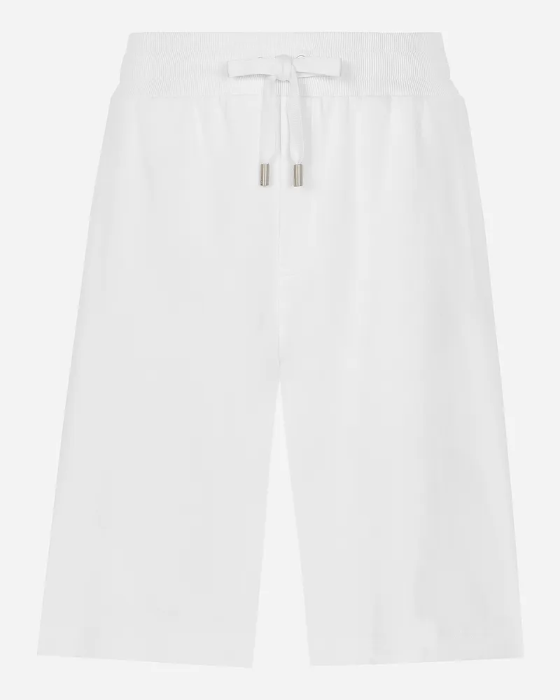 Dolce & Gabbana Jogging-bermudas Mit Plakette - Mann Hosen Und Shorts Wei Weiss