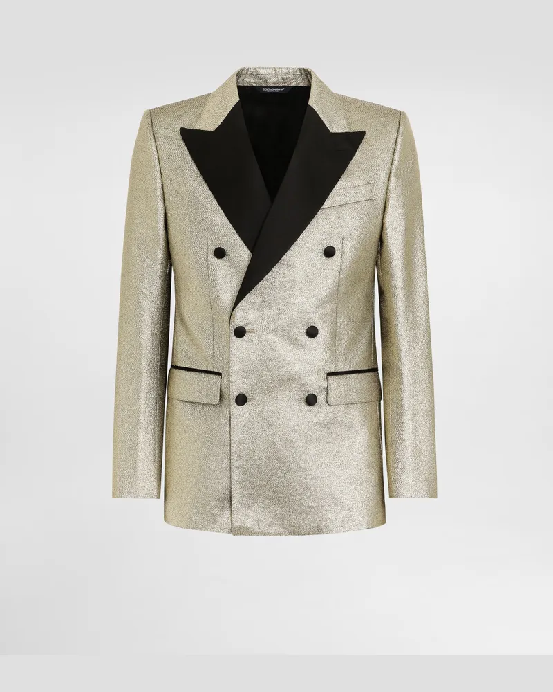 Dolce & Gabbana Zweireihige Smokingjacke Lamé-jacquard - Mann Anzüge Und Blazer Gold Gold