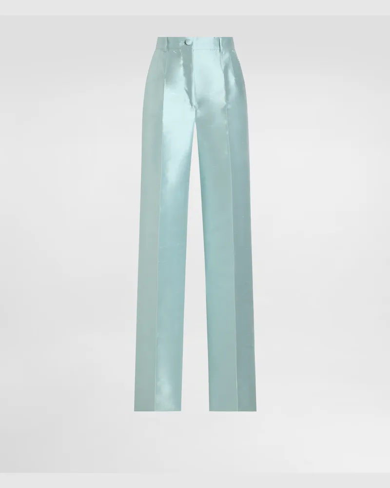 Dolce & Gabbana Shantung Silk Trousers - Frau Hosen Und Shorts Blue Blue