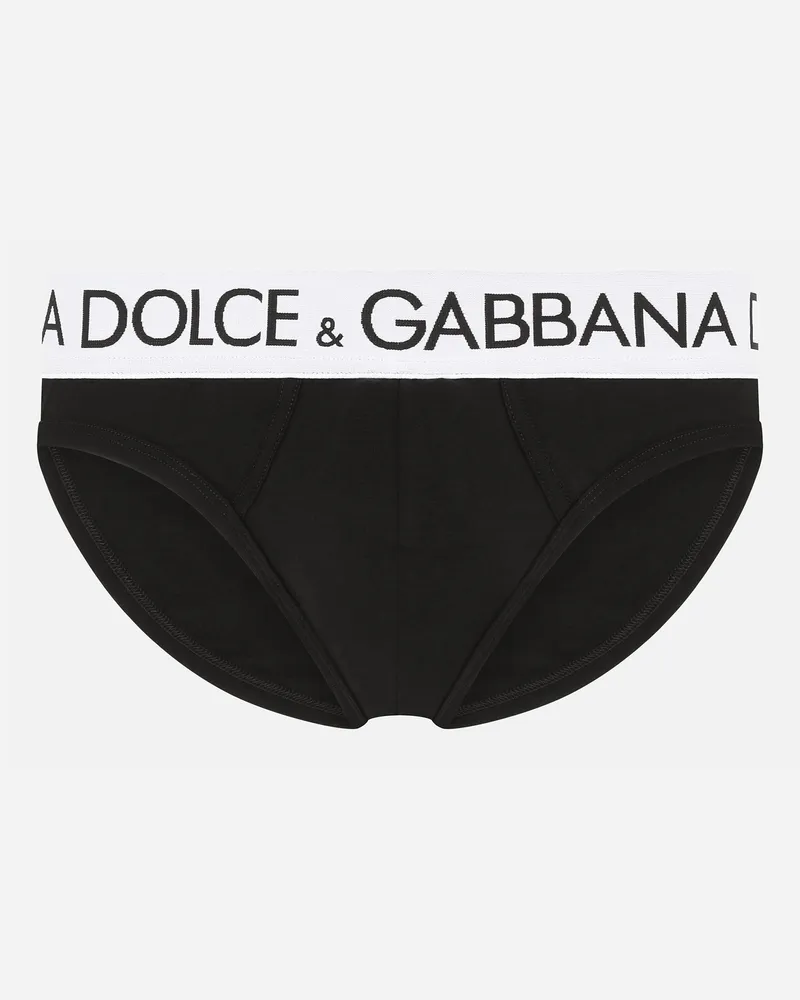 Dolce & Gabbana Midi-Slip bielastischer Baumwolljersey Schwarz