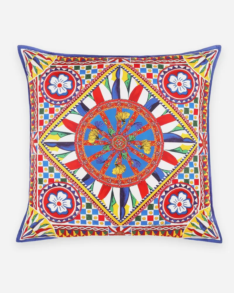 Dolce & Gabbana Canvas Cushion Large - Große Kissen Multicolor Multicolor