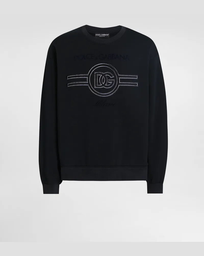 Dolce & Gabbana Sweatshirt With Embroidery - Mann Sweatshirts Blau Blue