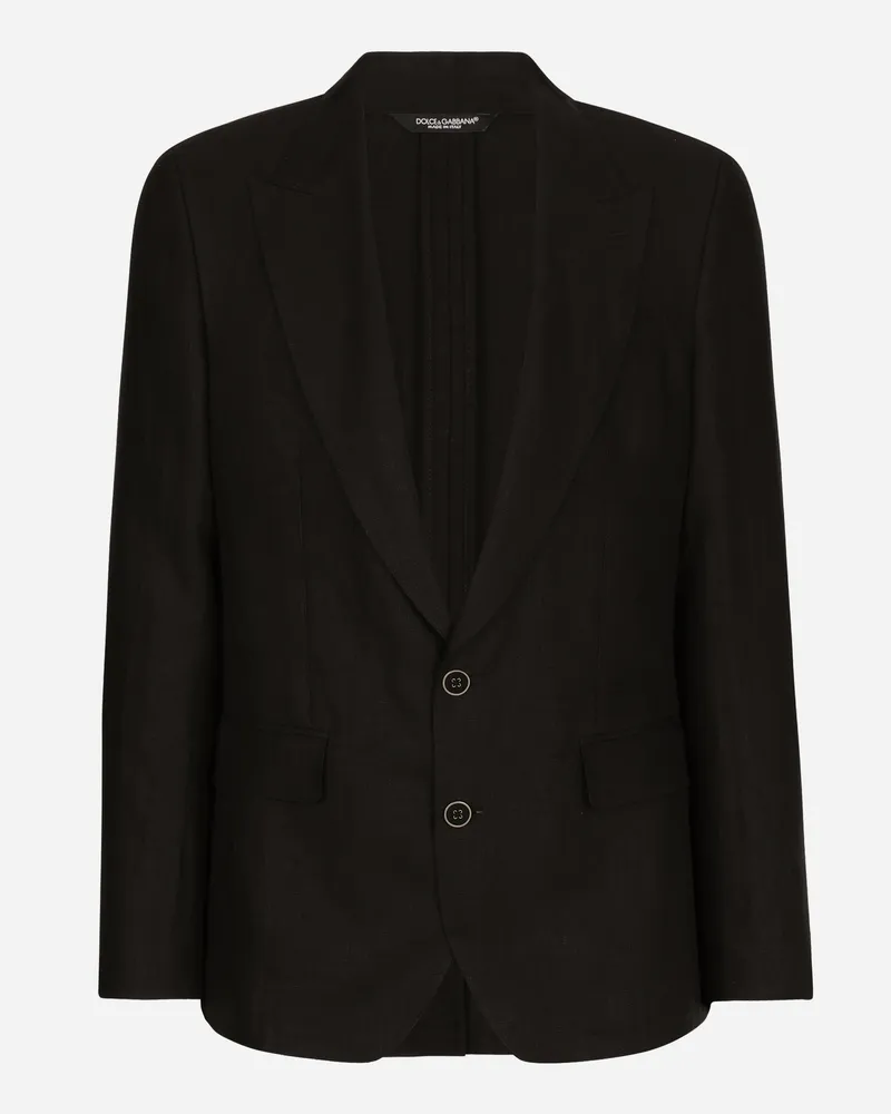 Dolce & Gabbana Jacke Sicilia Aus Leinen - Mann Anzüge Und Blazer Schwarz Leinen Schwarz