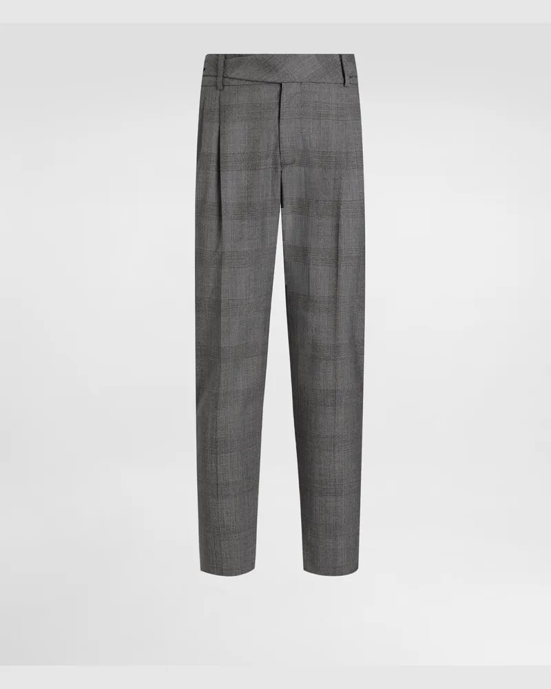 Dolce & Gabbana Glen Plaid Virgin Wool Trousers - Mann Hosen Und Shorts Multicolor Multicolor