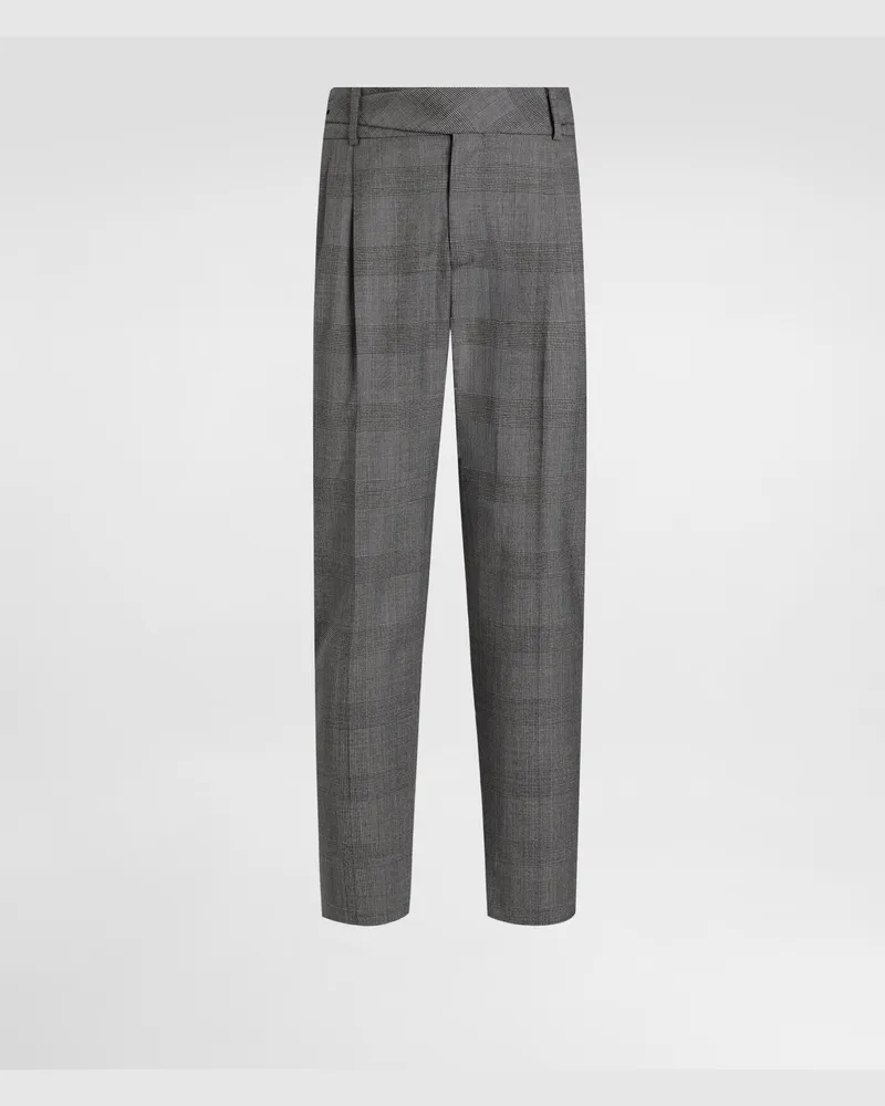 Dolce & Gabbana Glen Plaid Virgin Wool Trousers - Mann Hosen Und Shorts Multicolor Multicolor