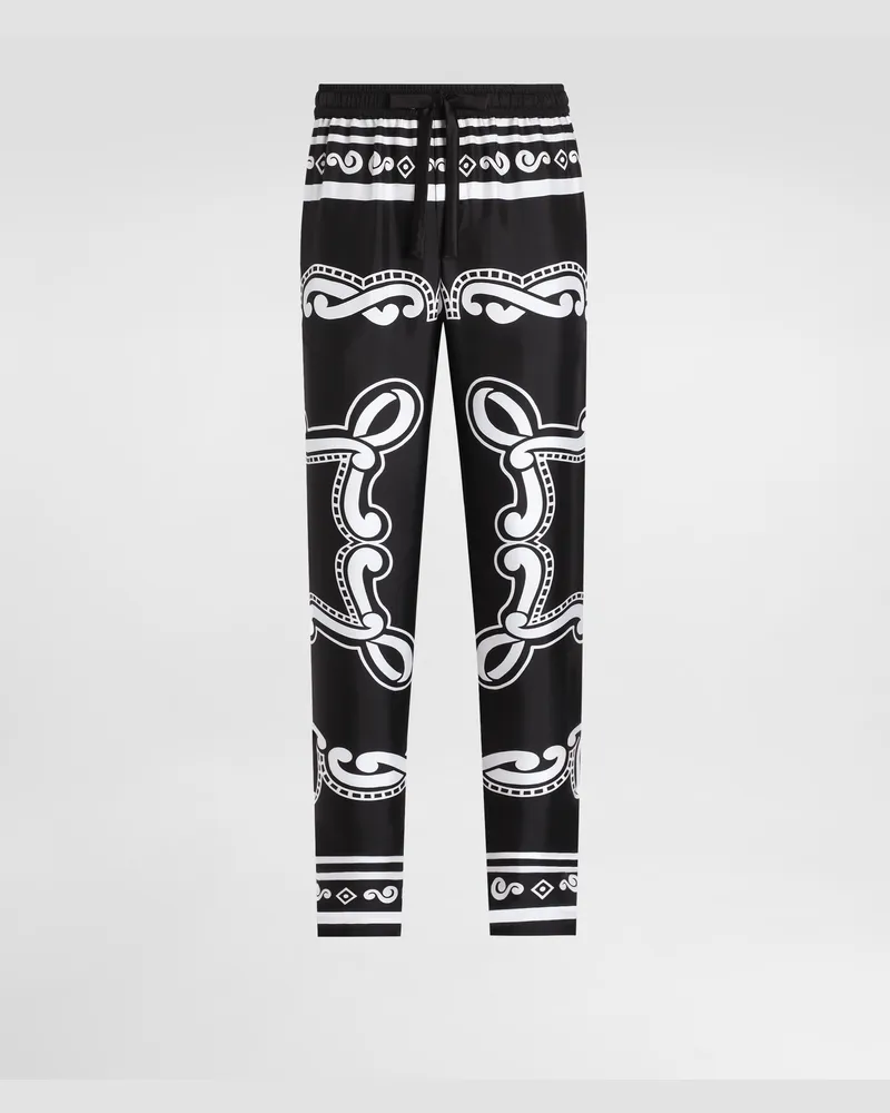 Dolce & Gabbana Pyjamahose Aus Seide - Mann Hosen Und Shorts Drucken Drucken