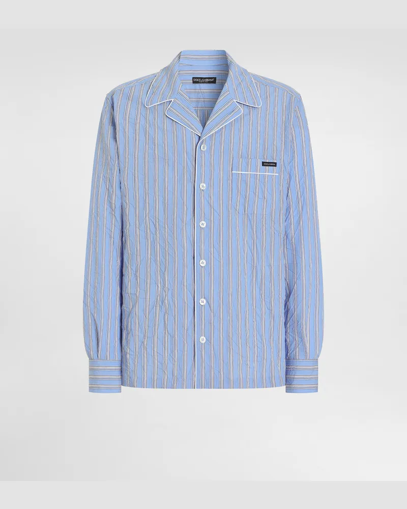 Dolce & Gabbana Crinkled Striped Fabric Vanity Shirt - Mann Hemden Mehrfarbig Mehrfarbig