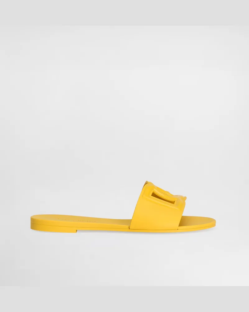 Dolce & Gabbana Badepantolette Aus Gummi - Frau Pantoletten Und Mules Gelb Gummi Gelb