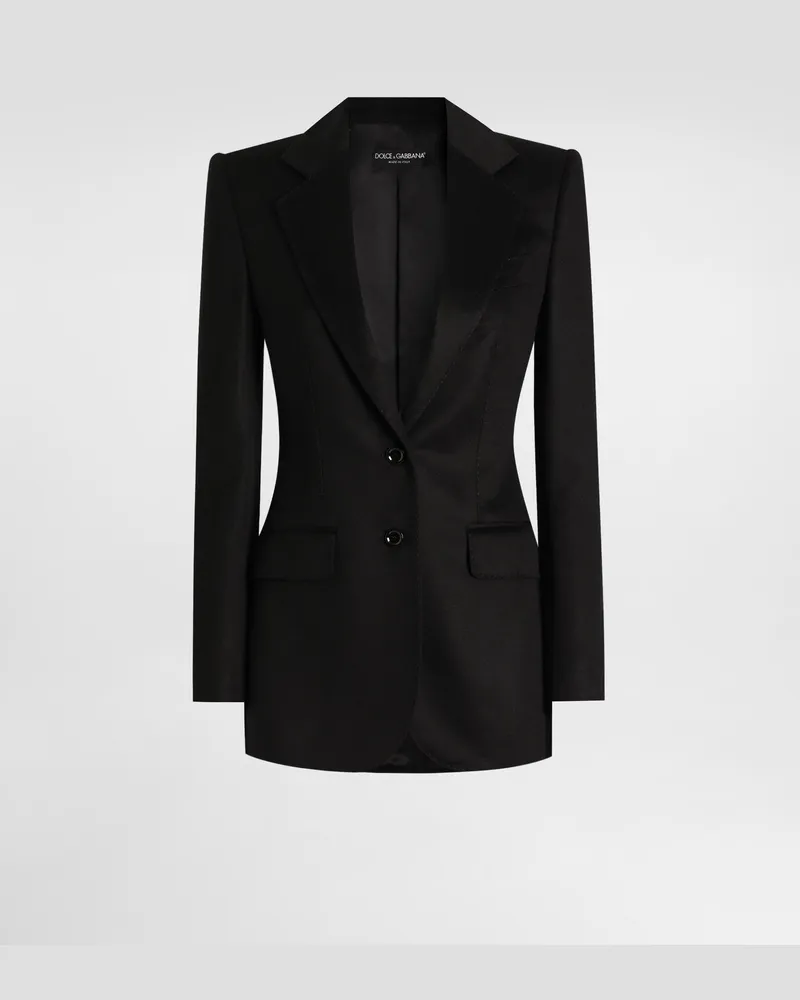 Dolce & Gabbana Einreihige Jacke Aus Seide Und Kaschmir - Frau Blazer Schwarz Schwarz