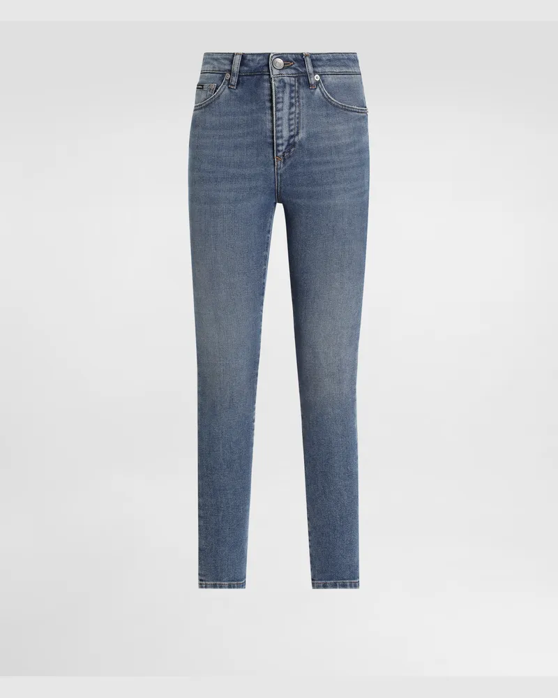 Dolce & Gabbana Skinny Denim Jeans - Frau Denim Mehrfarbig Multicolor