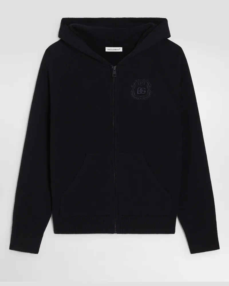 Dolce & Gabbana Strickjacke Aus Wolle Mit Reißverschluss - Mann Collection Blau Blau