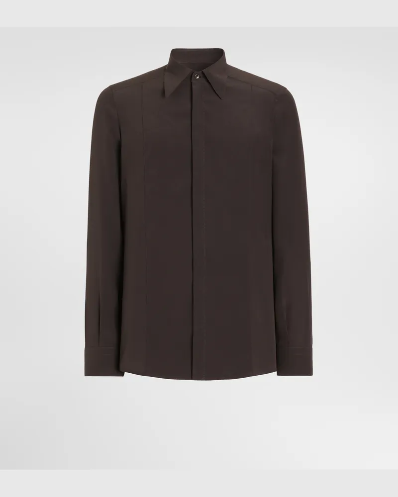 Dolce & Gabbana Hemd Martini Aus Crêpe De Chine - Mann Hemden Braun Braun