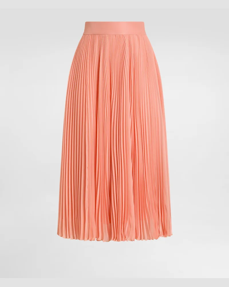 Dolce & Gabbana Langer Rock Aus Plissiertem Chiffon - Frau Röcke Rosa Rosa