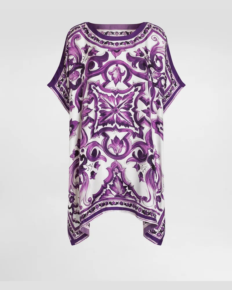 Dolce & Gabbana Majolica-print Twill Caftan - Frau Kleider Multicolor Multicolor