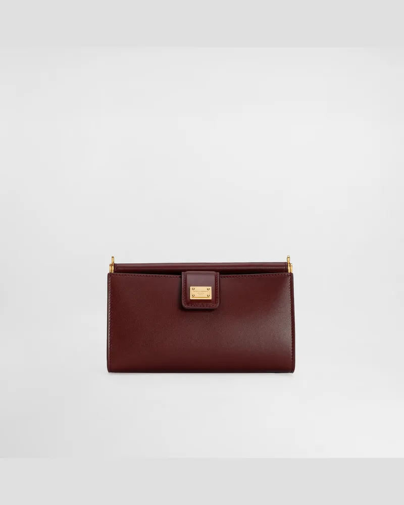Dolce & Gabbana Phone Bag Aus Plongé-kalbsleder - Frau Collection Burgunderrot Burgunderrot