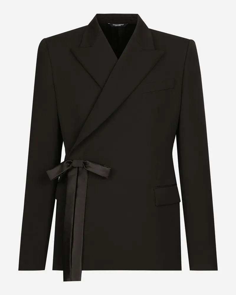 Dolce & Gabbana Zweireihige Jacke Aus Wolle - Mann Anzüge Und Blazer Schwarz Wolle Schwarz