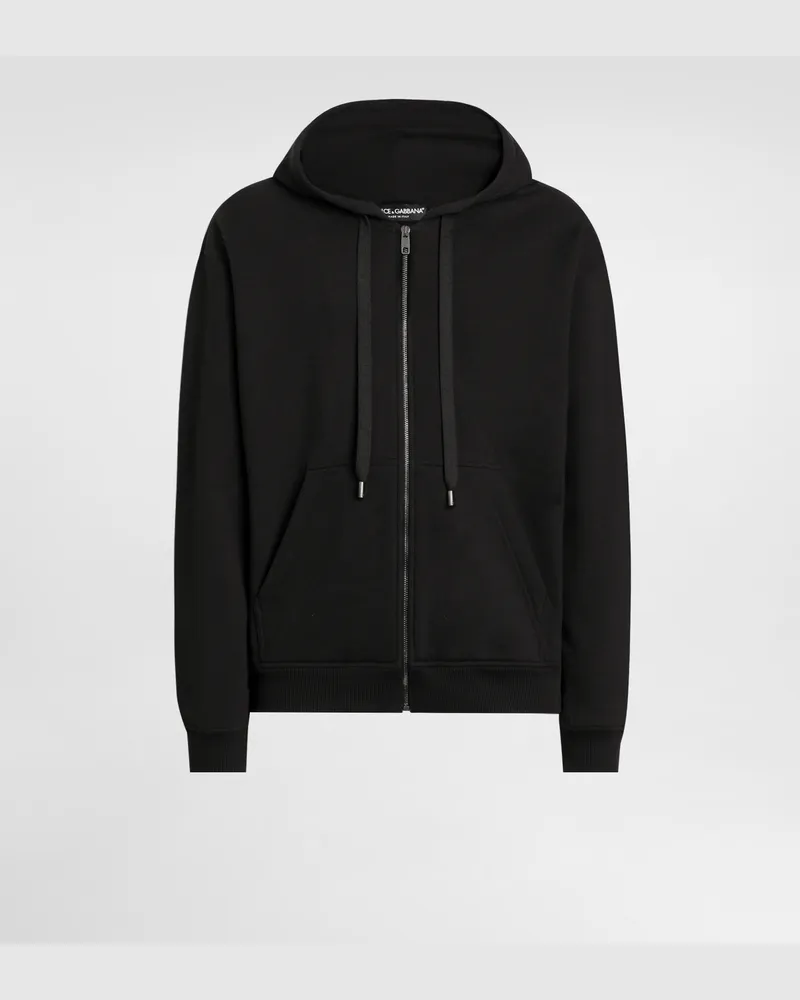 Dolce & Gabbana Brushed Hooded Sweatshirt - Mann Sweatshirts Schwarz Black