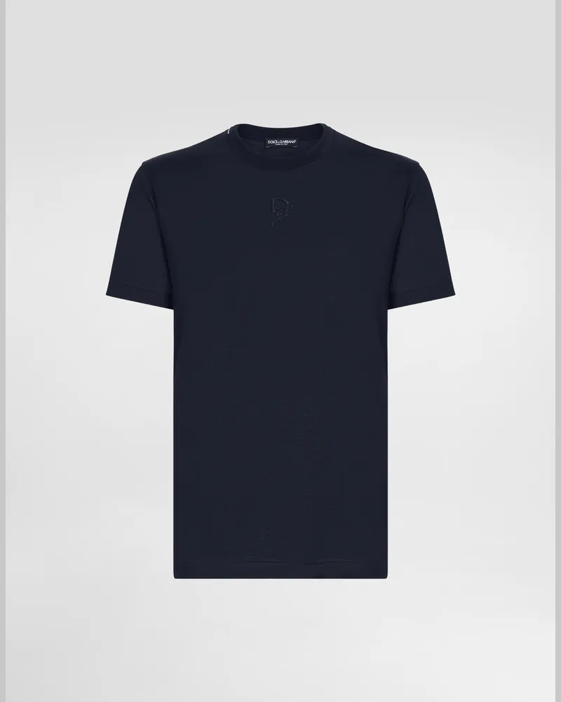 Dolce & Gabbana T-shirt Aus Seide Mit Logo - Mann T-shirts Und Polos Grau Grau