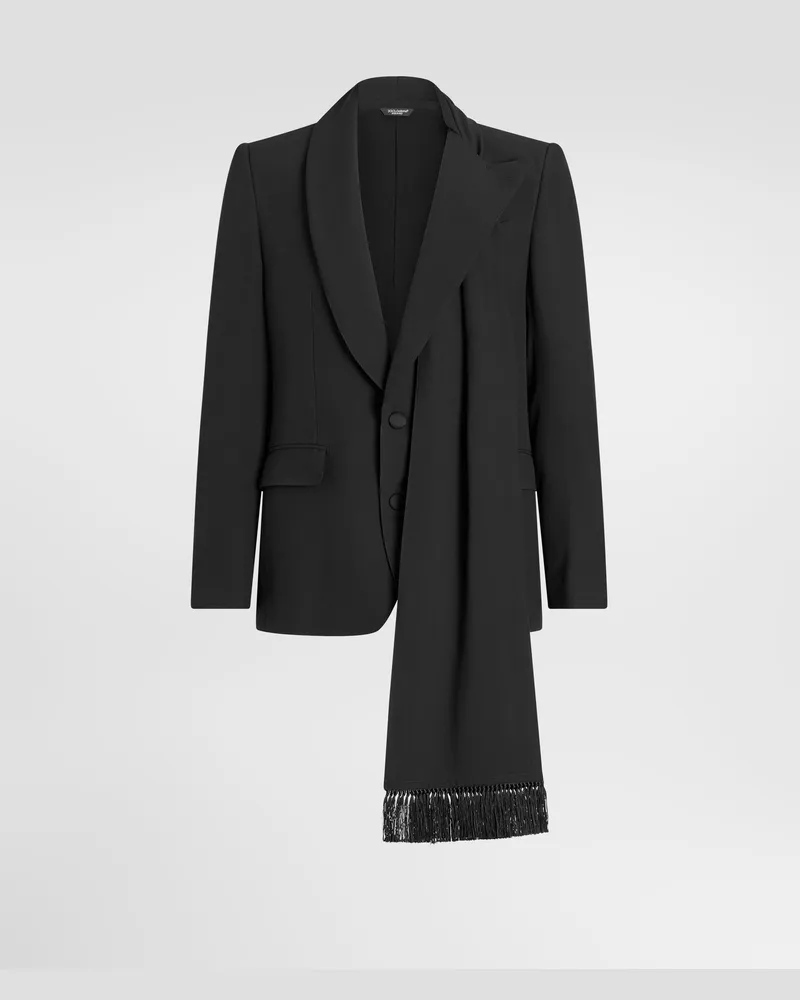 Dolce & Gabbana Jacke Sicilia Aus Cady Mit Einreihiger Knopfleiste - Mann Anzüge Und Blazer Schwarz Schwarz