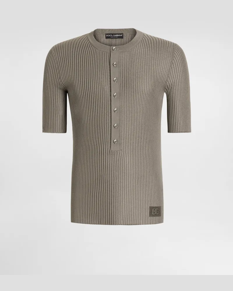 Dolce & Gabbana Serafino-pullover Aus Seide - Mann Strickwaren Beige Beige