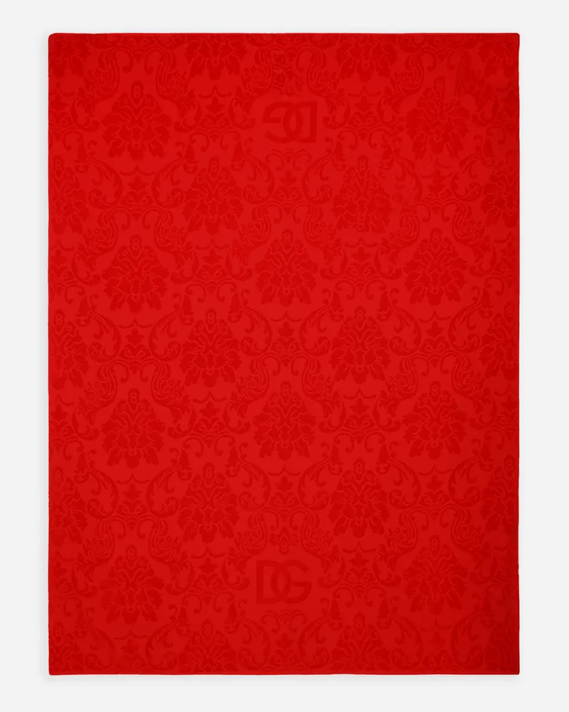 Dolce & Gabbana Beach Towel In Cotton Terry Jacquard - Handtücher In Monochromem Design Mehrfarbig Mehrfarbig