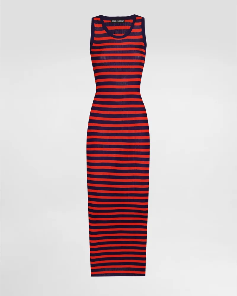 Dolce & Gabbana Tanktop-kleid Aus Viskose - Frau Kleider Mehrfarbig Mehrfarbig