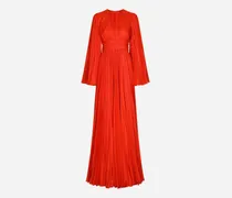 Langes Chiffonkleid - Frau Kleider Rot