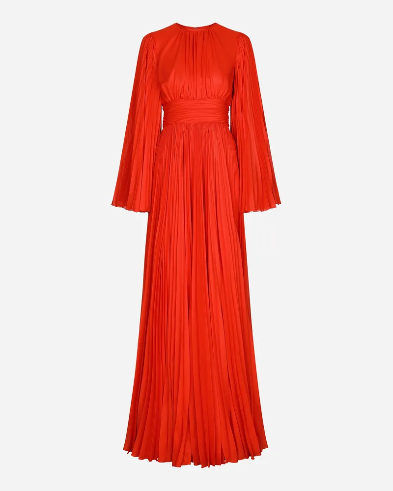 Dolce & Gabbana Langes Chiffonkleid - Frau Kleider Rot Rot