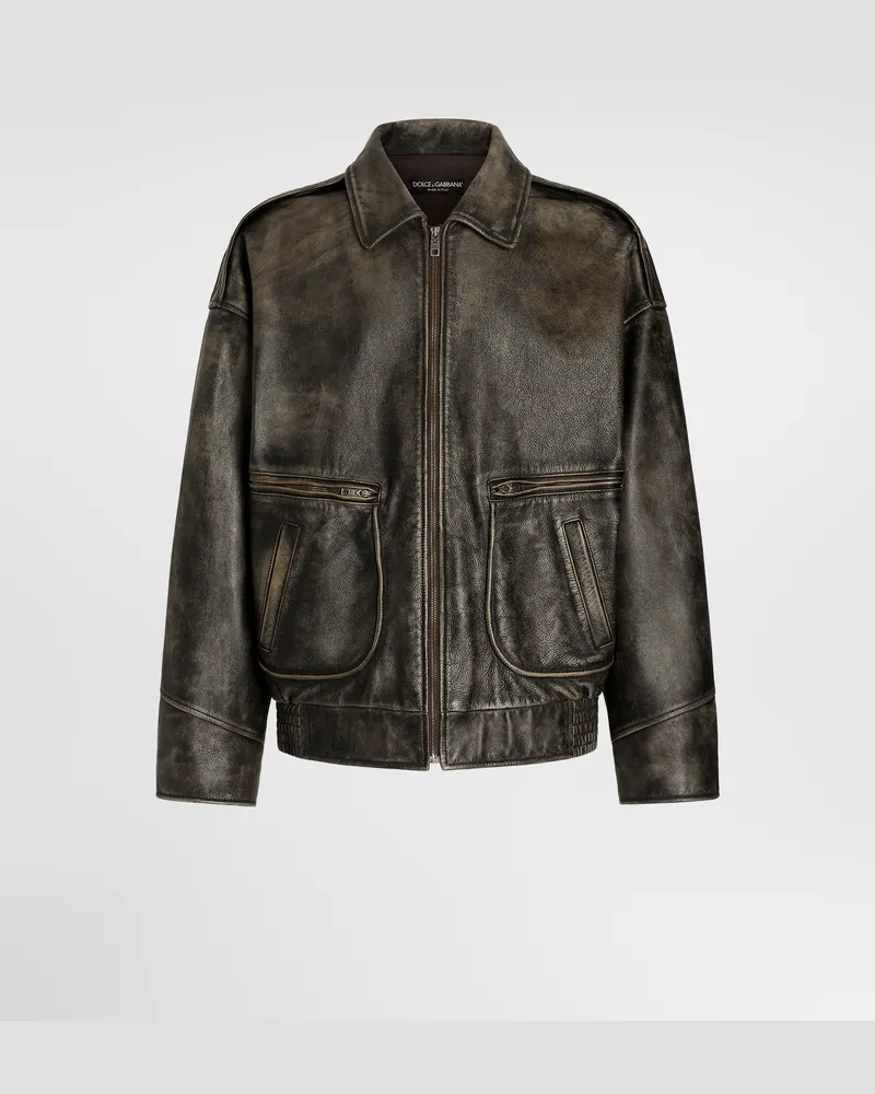 Dolce & Gabbana Lederjacke Aus Bullenleder - Mann Mäntel Und Jacken Braun Braun