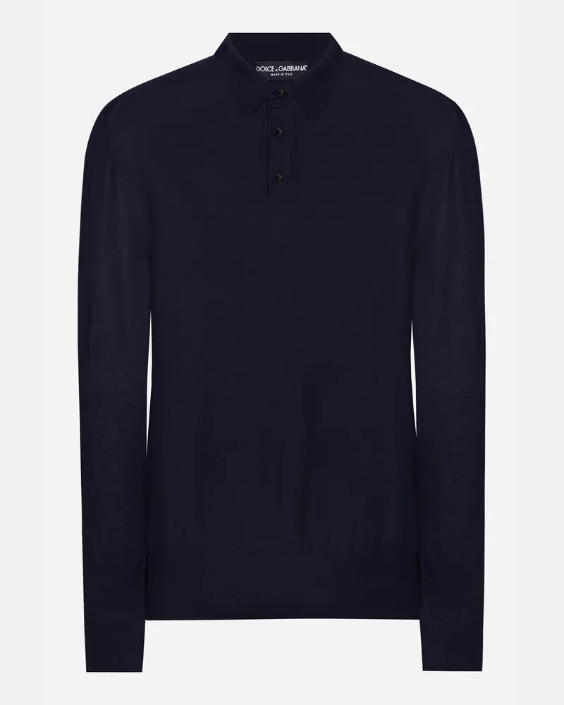 Dolce & Gabbana Poloshirt Aus Kaschmir Und Seide - Mann Strickwaren Blau Blau